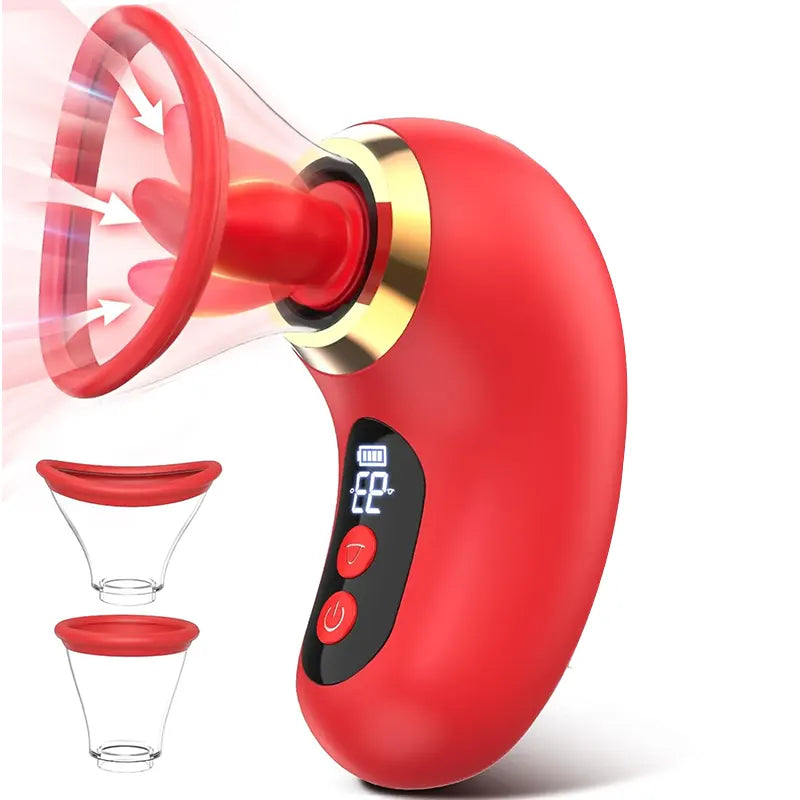 Wireless App-Controlled Clitoral &amp; Nipple Licking Stimulator