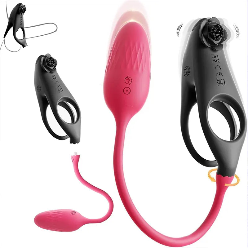 Rose Couple Remote Control G-Spot Penis Ring