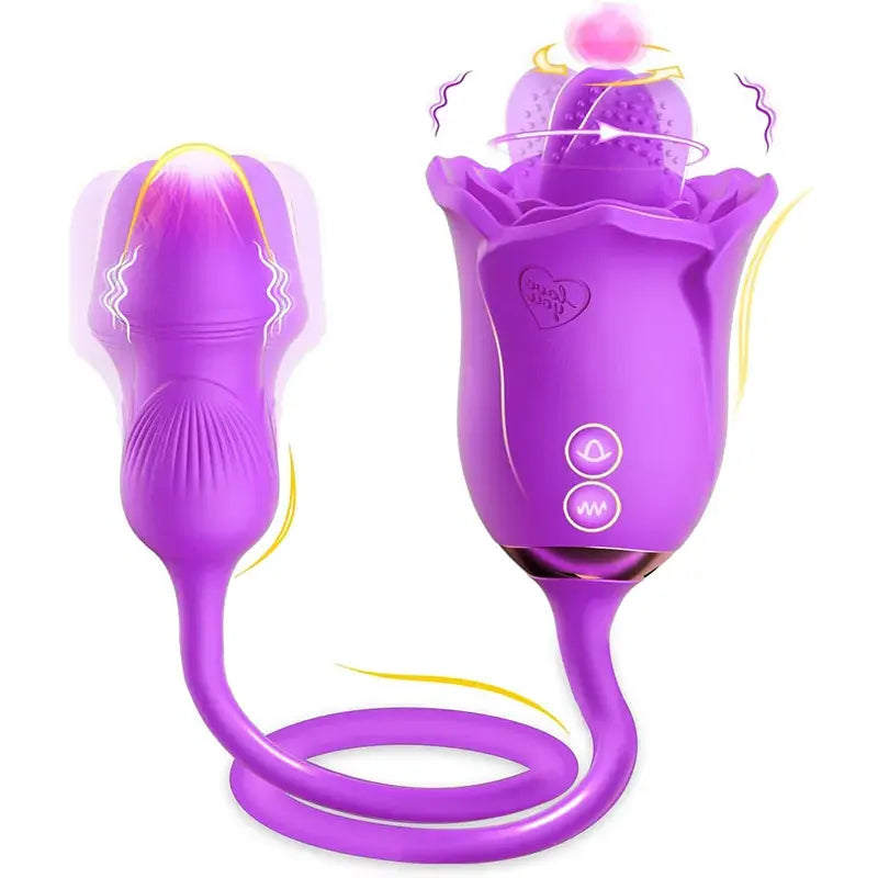 3 in 1 Rose Tongue and G-spot Vibrator