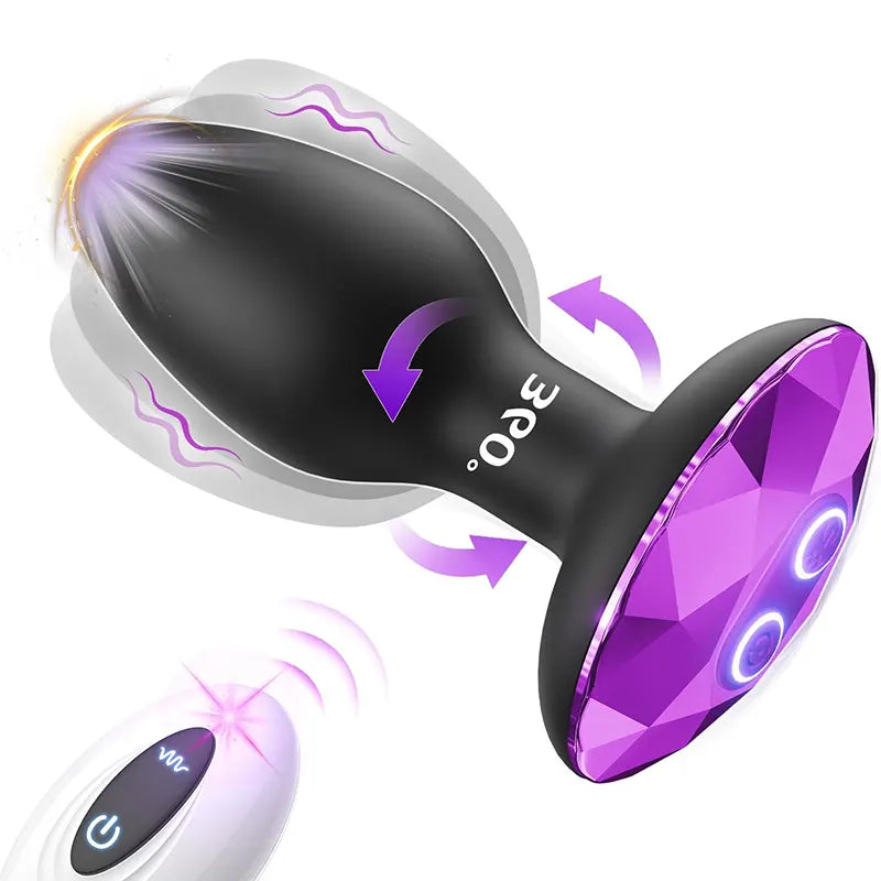 Purple Diamond Vibrating Anal Plug