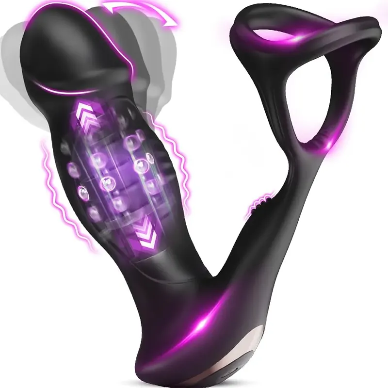 Prostate Massager with Oscillating Thrust &amp; Vibration