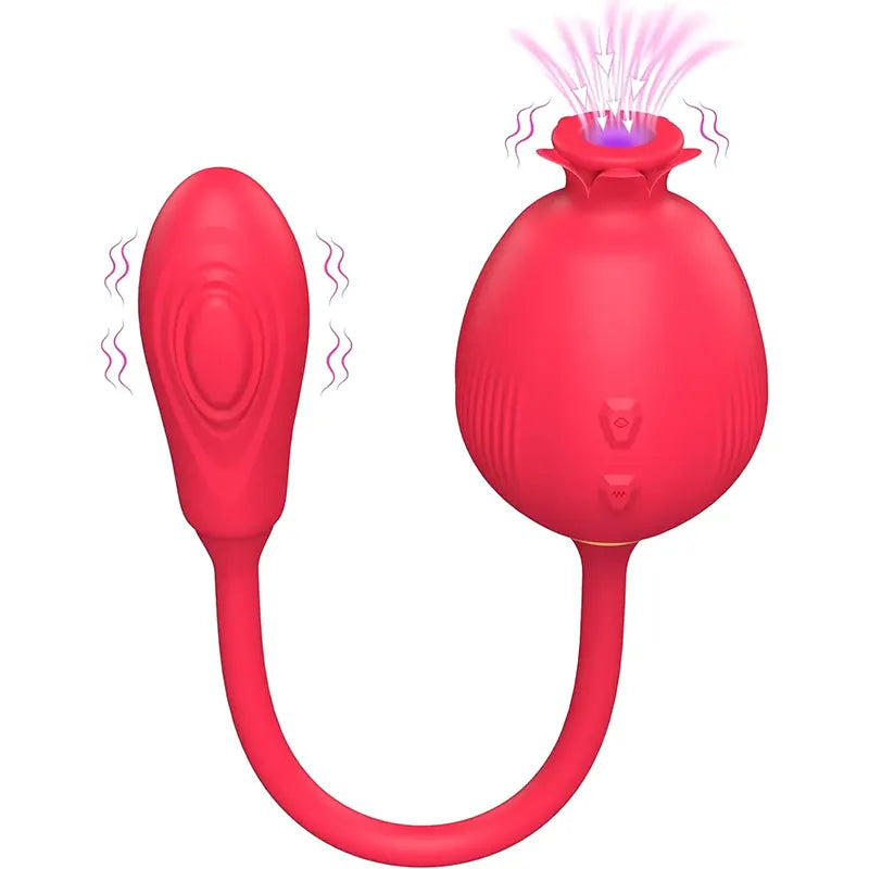 3-in-1 Pomegranate Suction, Tapping, &amp; Vibration Toy