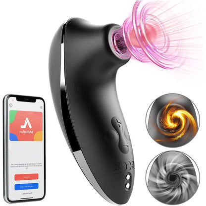 Heated Pulse Suction Cup Remote Clitoral Vibrator