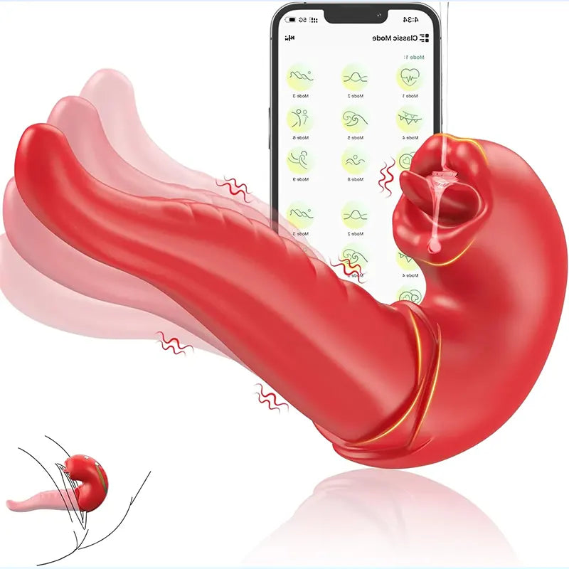 App-Controlled Tongue Vibrator - 3-in-1 Design