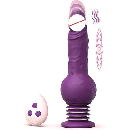 Thrusting &amp; Vibrating Silicone Dildo