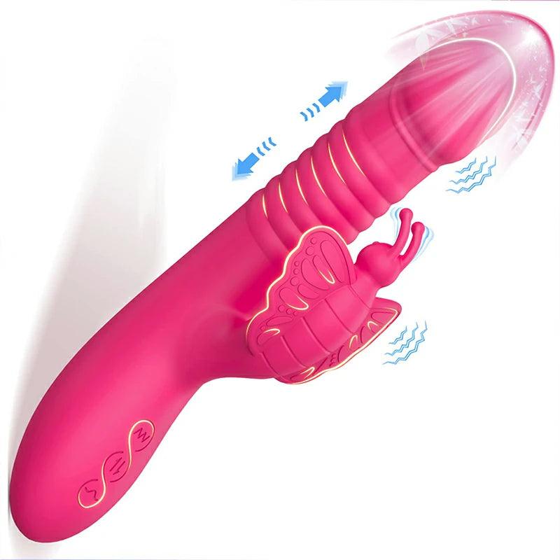 Butterfly Telescopic Vibrating Masturbator - Inyarose