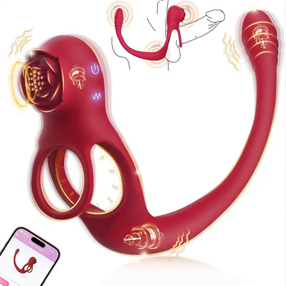 Rose Delay Prostate Vibrating Cock Ring