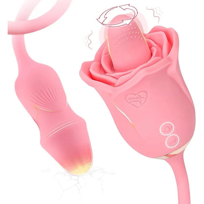 Sensual Pleasure Tongue Licking Vibrating Rose Toy