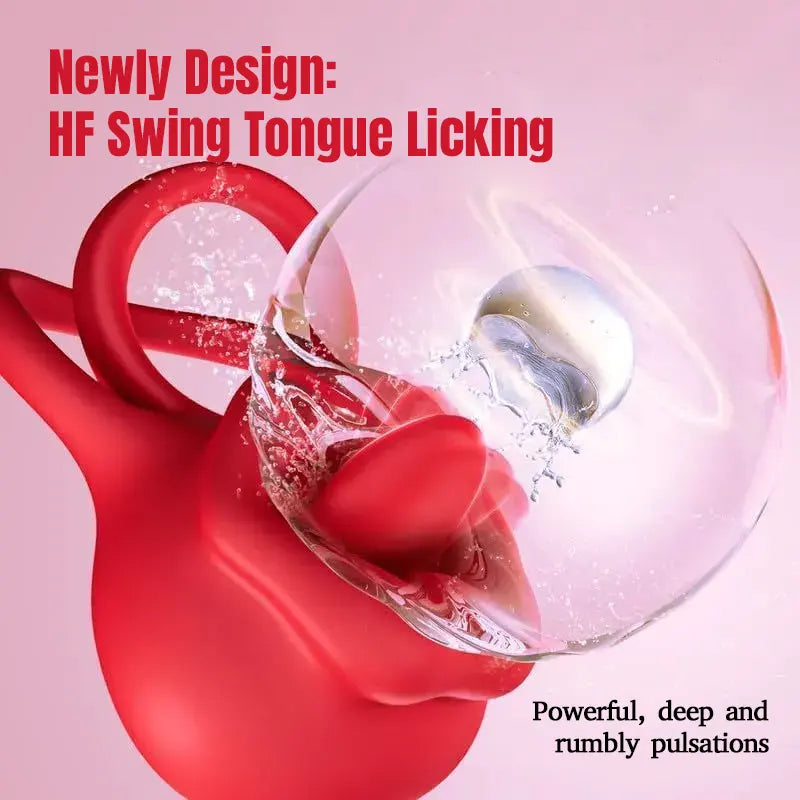 3-in-1 Vibrating Cock Ring with Tongue Licking