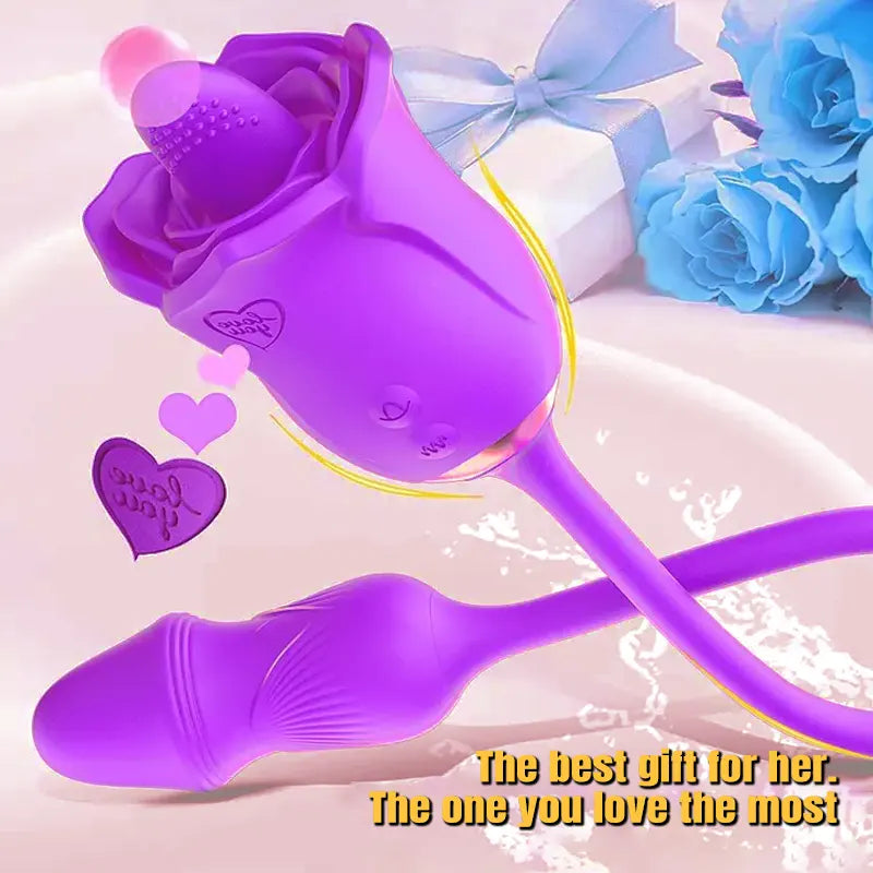 3 in 1 Rose Tongue and G-spot Vibrator