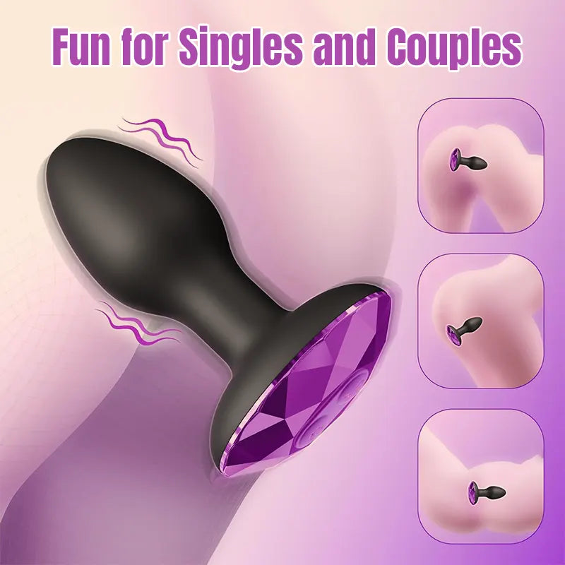 Purple Diamond Vibrating Anal Plug