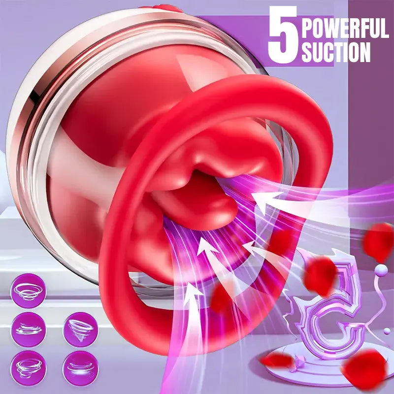 3-in-1 Rose Clitoral &amp; Tongue Vibrator