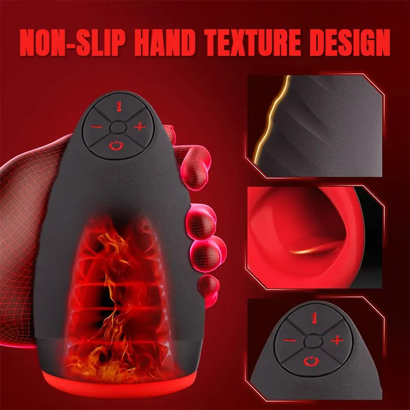 10-Frequency Oral Sex Simulation Heated Masturbator Cup