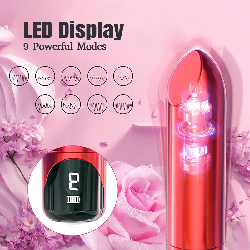 Mini Lipstick Vibrator with LED Display