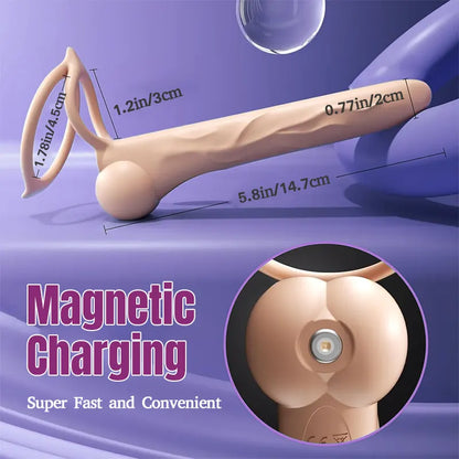 Sperm-Locking Vibrating Dildo &amp; Penis Ring Combo