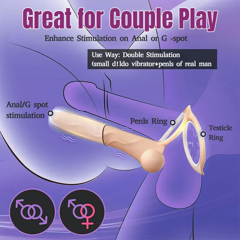 Sperm-Locking Vibrating Dildo &amp; Penis Ring Combo