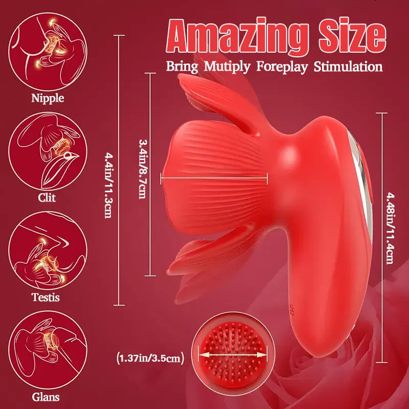 Rose-Shaped Nipple Vibrator with 10 Modes