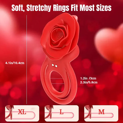 Rose Vibrating Cock Ring for Couples