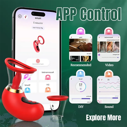 Wireless App-Controlled Clitoral &amp; Nipple Licking Stimulator