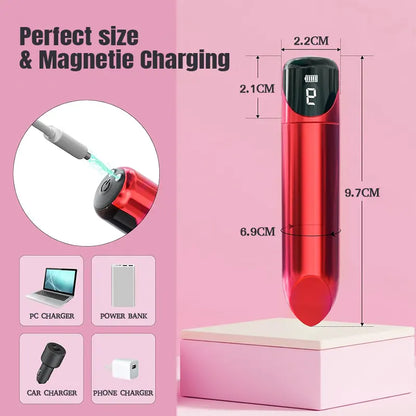 Mini Lipstick Vibrator with LED Display