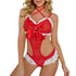 Christmas Cutout Bodysuit with Lace Trim