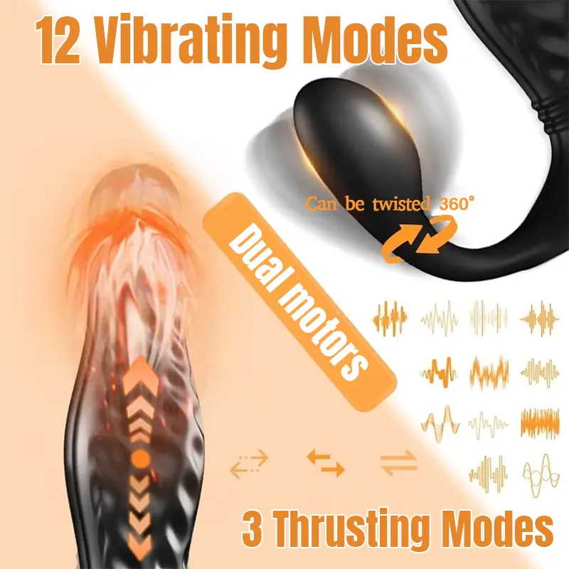 Dual-Head Vibrating &amp; Thrusting Prostate Massager