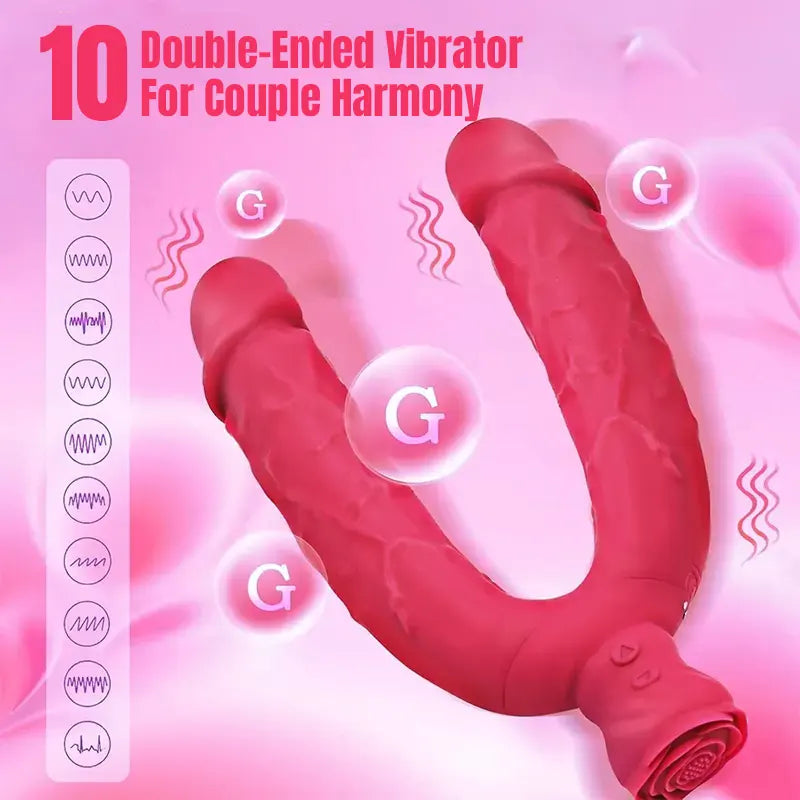 Dual Head Vibrating Dildo for G-Spot &amp; Clitoral Stimulation