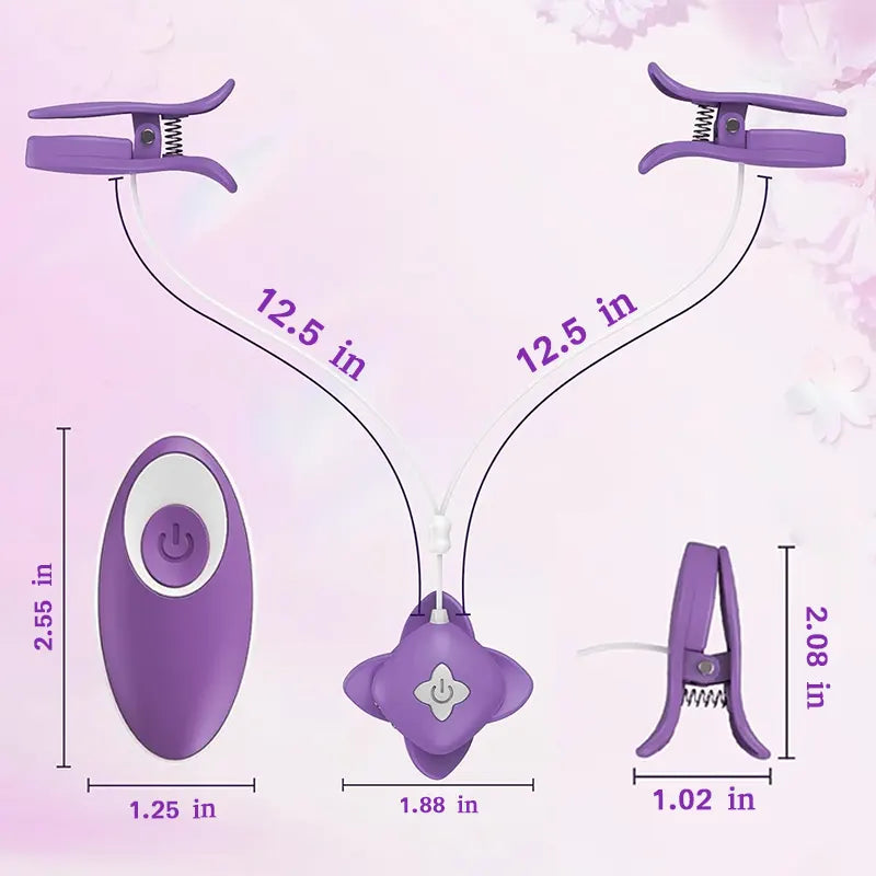 PulseTease Vibrating Nipple Clamps