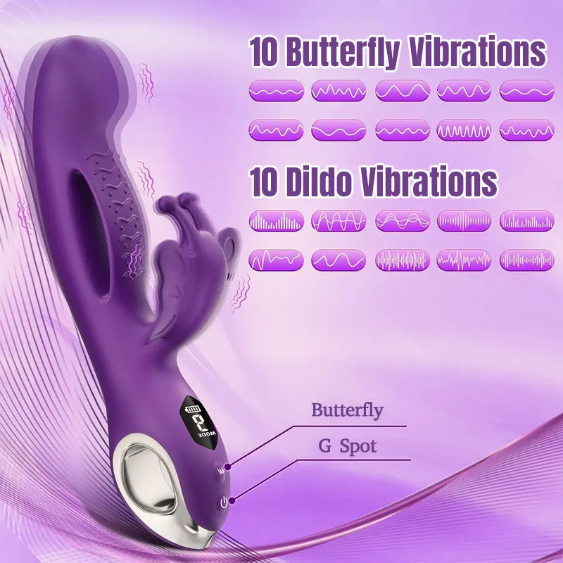 3 in 1 Rabbit G-spot Dildo Vibrator