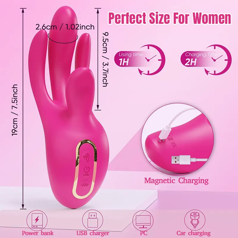 3 in 1 Finger Stimulation Clitoral G-spot Vibrator