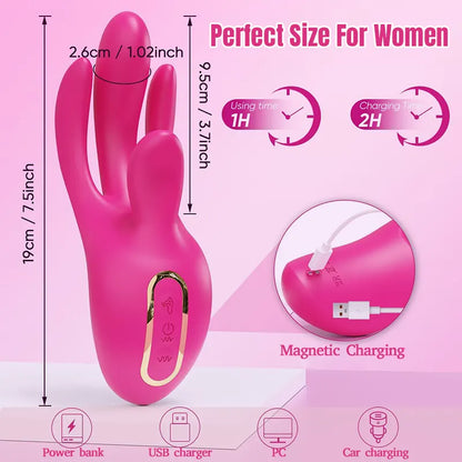 3 in 1 Finger Stimulation Clitoral G-spot Vibrator