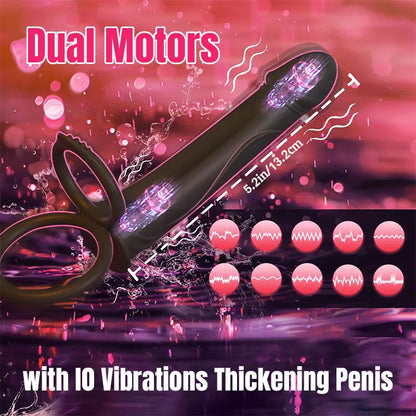 Strap-On Anal Dildo With Vibrating Penis Ring