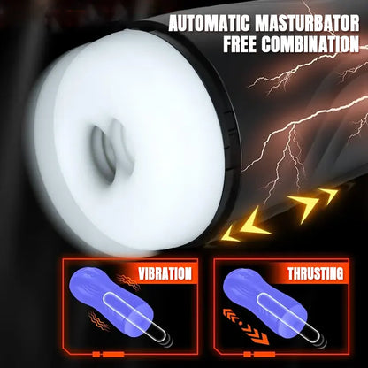 Telescoping &amp; 360° Rotating Male Masturbator