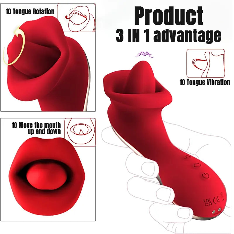 Mini Red Tongue Vibrating Masturbator