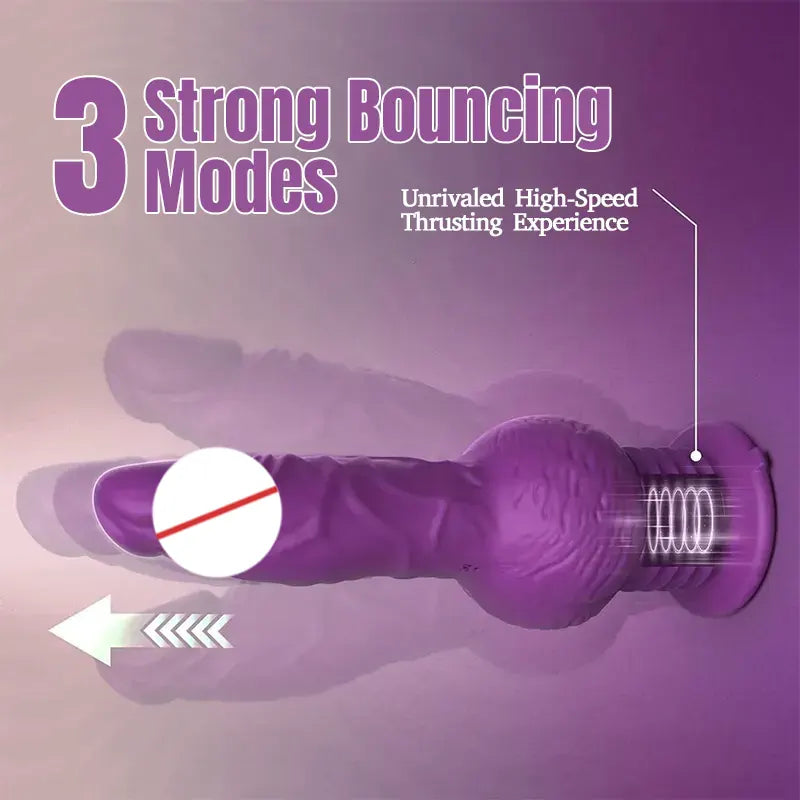 Thrusting &amp; Vibrating Silicone Dildo