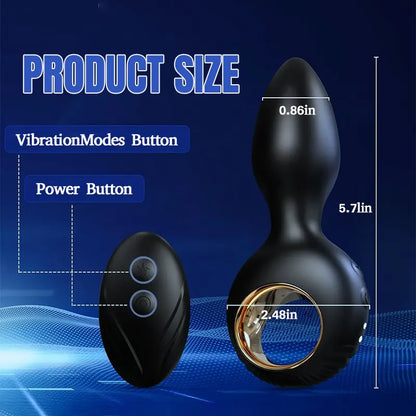 Remote-Controlled Vibrating Anal Plug with 10 Modes