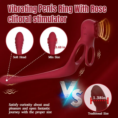 Rose Delay Prostate Vibrating Cock Ring