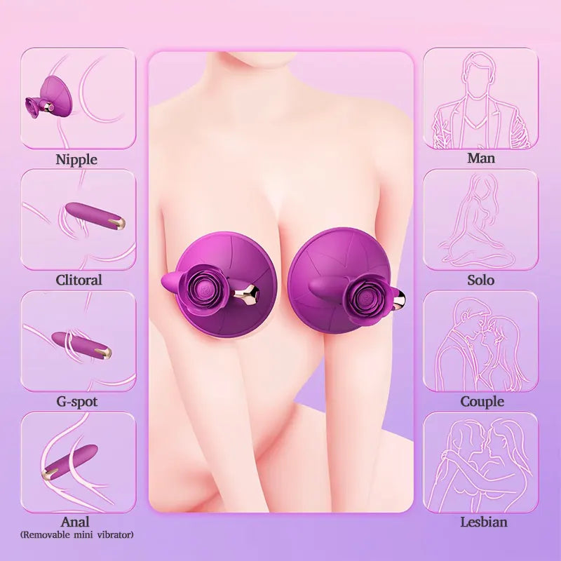 Silicone Removable Nipple Stimulation Vibrator