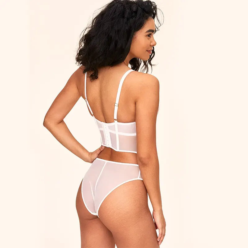 White_Short_Lace_Trim_Slimming_Underwear