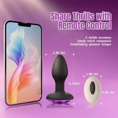 Purple Diamond Vibrating Anal Plug