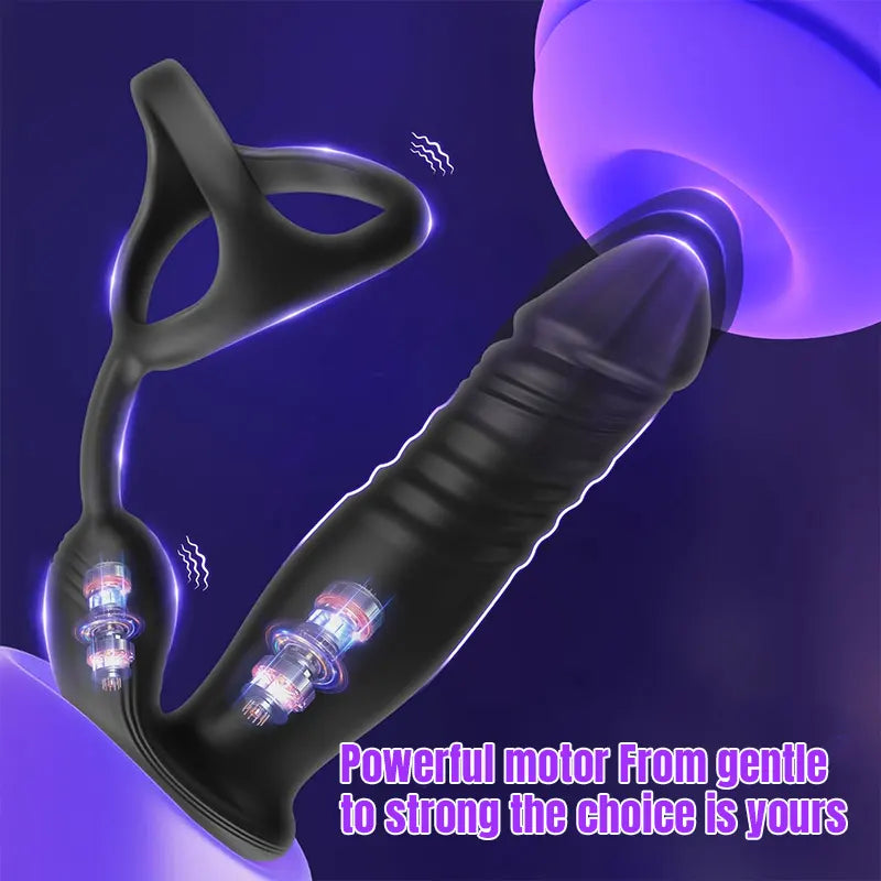 3-in-1 APP Insertion Vibrating Penis Ring