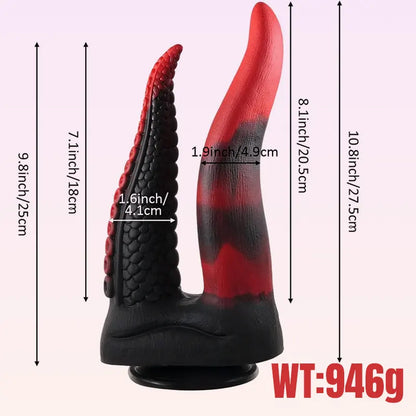 Dual-Ended Tentacle Dildo with Suction 