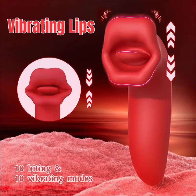 Double Red Lips Stimulation Vibrator