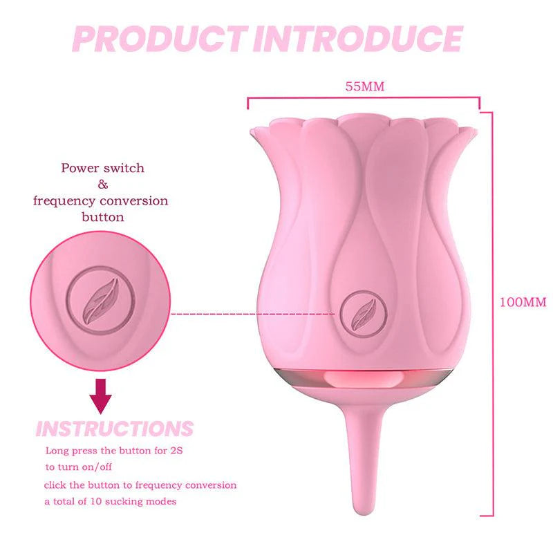 rose toy clit sucker vibrator pink