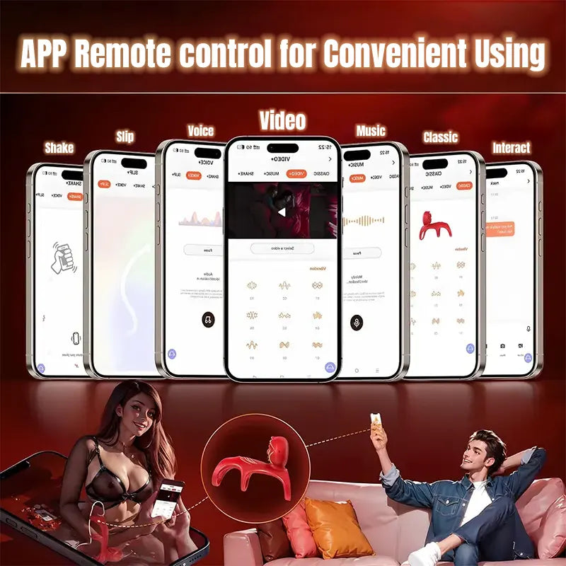 Rose Three Ring App Remote Control Cock Ring