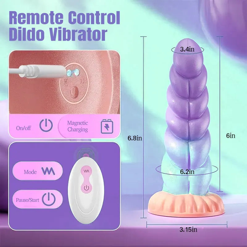 Remote Control Silicone Vibrating Fantasy Anal Dildo