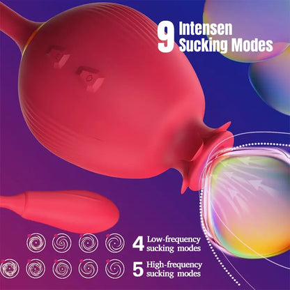 3-in-1 Pomegranate Suction, Tapping, &amp; Vibration Toy