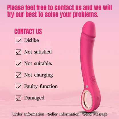 Curved Silicone Vibrating Dildo with 10 Modes