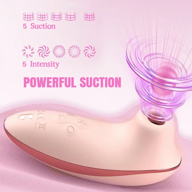 Heated Pulse Suction Cup Remote Clitoral Vibrator