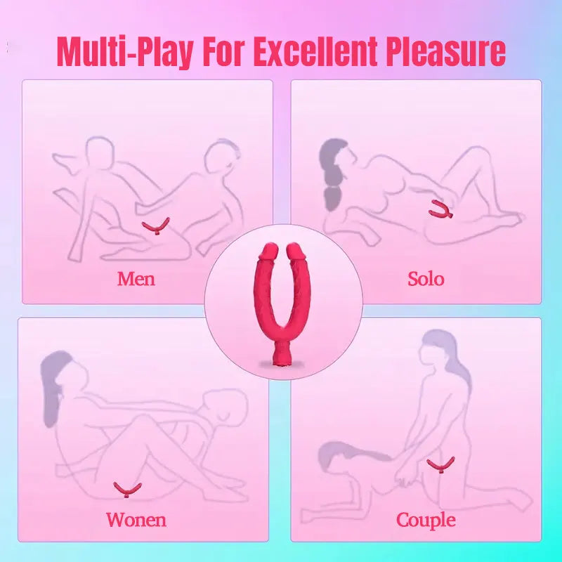 Dual Head Vibrating Dildo for G-Spot &amp; Clitoral Stimulation